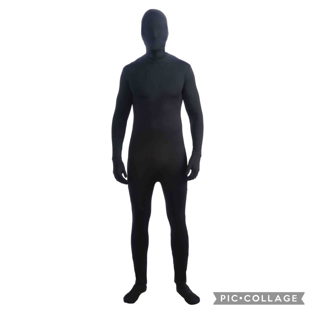 Mens HALLOWEEN black bodysuit morphsuit XL forum novelties